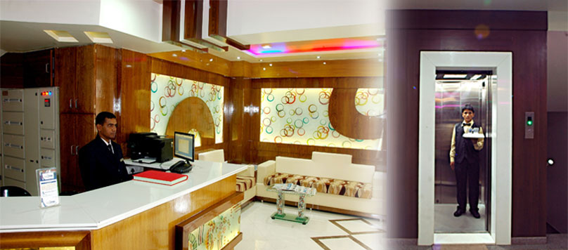 Hotel Merit in Surat has very good interiored and spacious reception